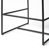 Mercana Stamford 36" Total Height Black Leather Seat w/ Wood Back, Metal Frame Counter Stool