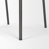 Mercana Kavalan 37.5" Total Height Ebony Leather Seat Black Metal Frame Bar Stool