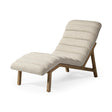 Mercana Pierre Beige Fabric Upholstered Armless Chaise Lounge Chair