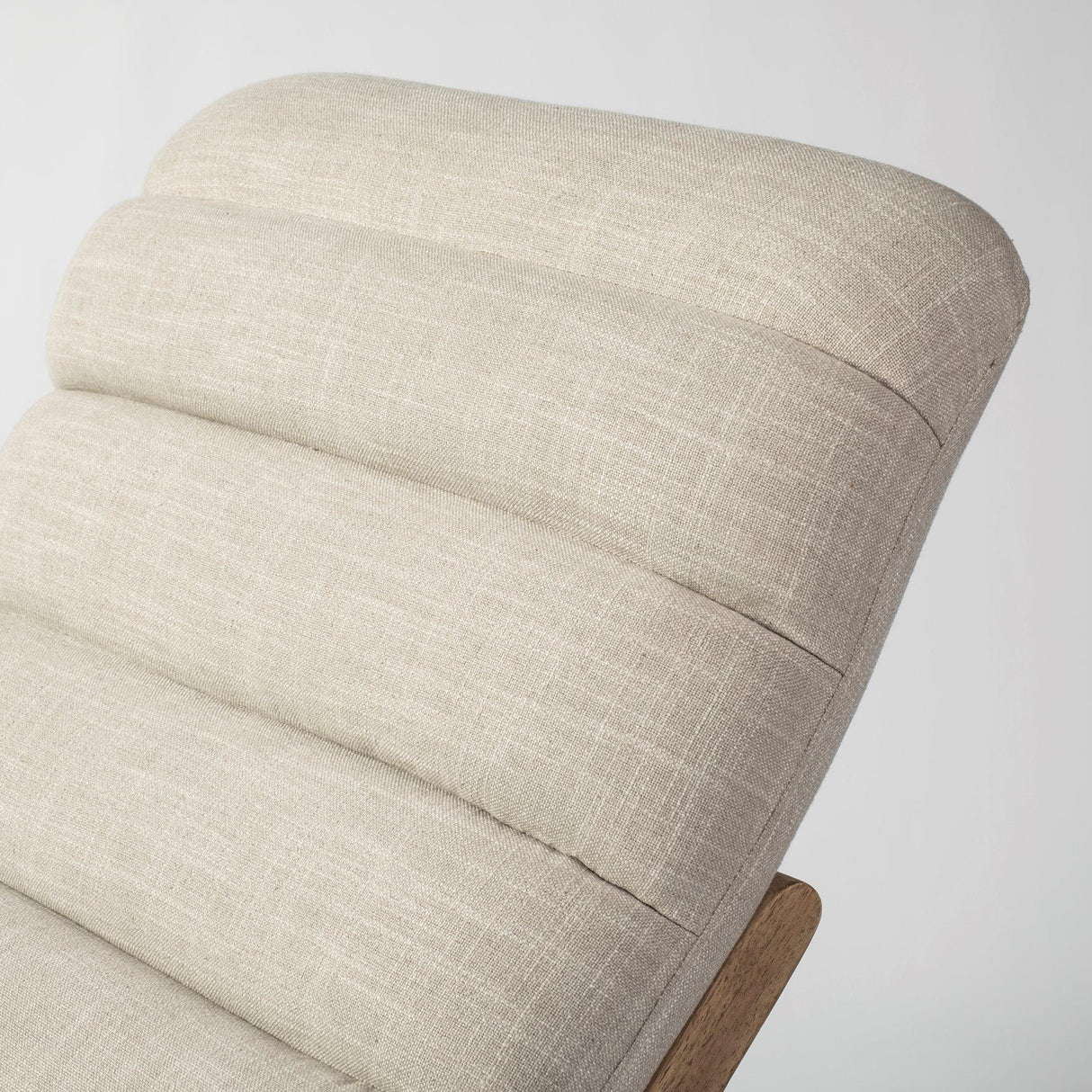 Mercana Pierre Beige Fabric Upholstered Armless Chaise Lounge Chair