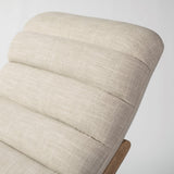 Mercana Pierre Beige Fabric Upholstered Armless Chaise Lounge Chair