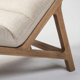 Mercana Pierre Beige Fabric Upholstered Armless Chaise Lounge Chair