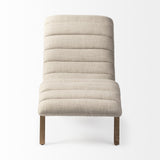 Mercana Pierre Beige Fabric Upholstered Armless Chaise Lounge Chair