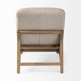 Mercana Pierre Beige Fabric Upholstered Armless Chaise Lounge Chair