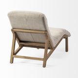 Mercana Pierre Beige Fabric Upholstered Armless Chaise Lounge Chair