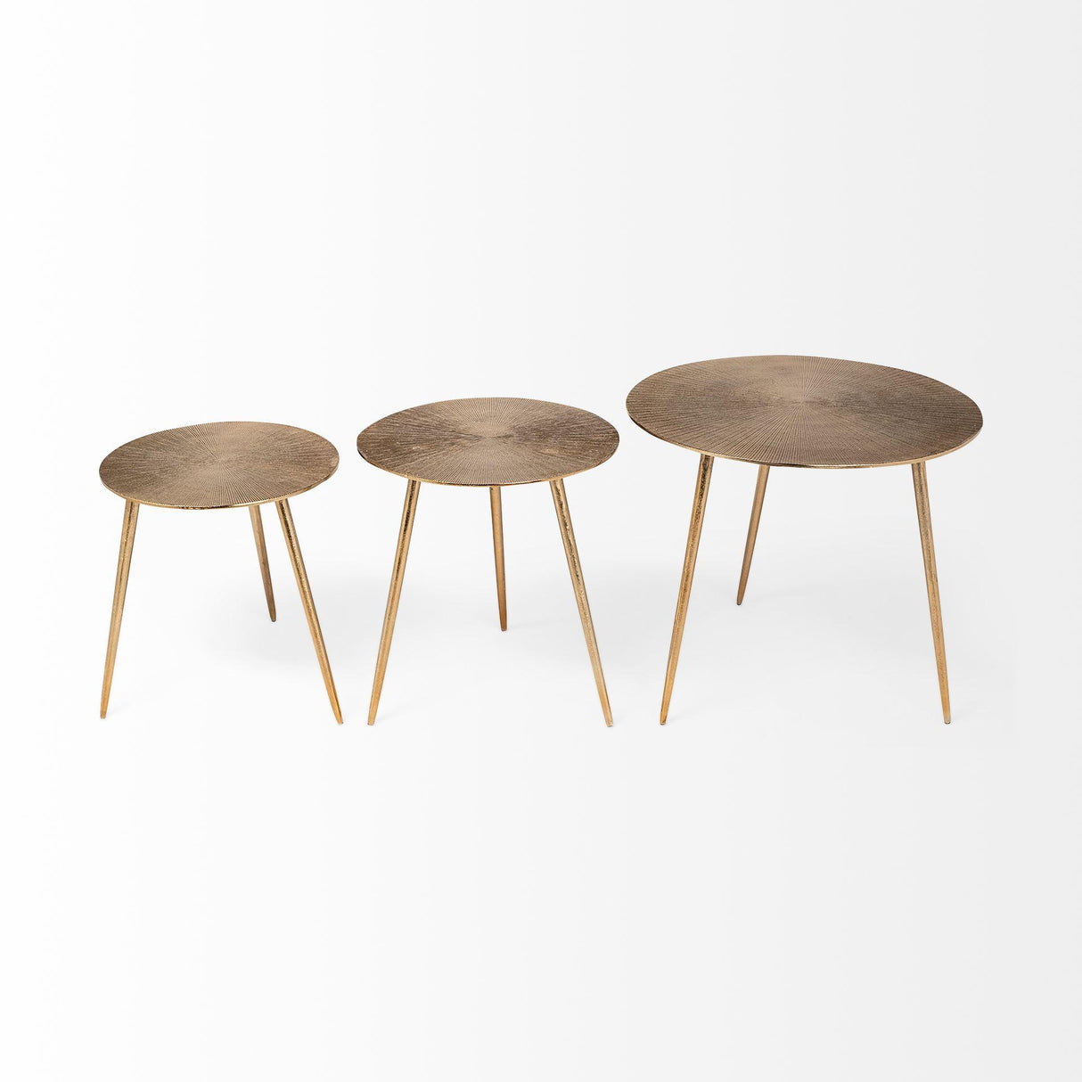 Mercana Reva III (Small) 16L x 16W Gold Round Top Cast Aluminum Accent Table