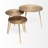 Mercana Reva III (Small) 16L x 16W Gold Round Top Cast Aluminum Accent Table