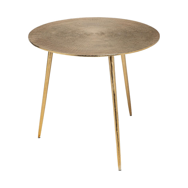 Mercana Reva I (Large) 24L x 24W Gold Round Top Cast Aluminum Accent Table