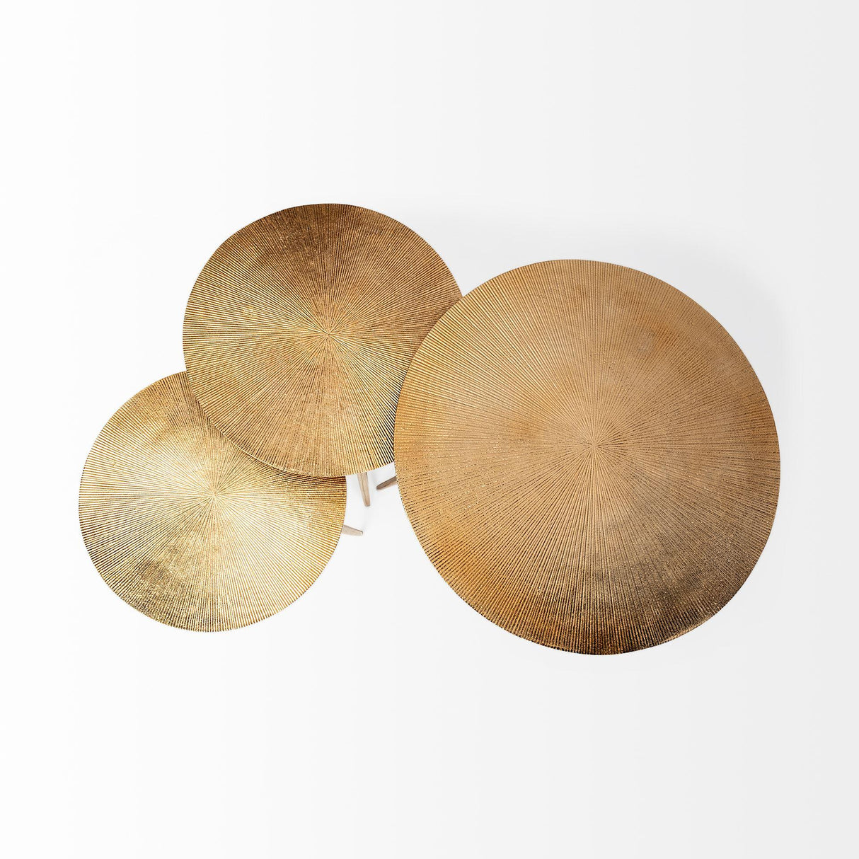 Mercana Reva I (Large) 24L x 24W Gold Round Top Cast Aluminum Accent Table