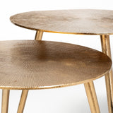 Mercana Reva I (Large) 24L x 24W Gold Round Top Cast Aluminum Accent Table