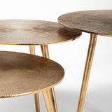 Mercana Reva I (Large) 24L x 24W Gold Round Top Cast Aluminum Accent Table