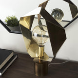 Mercana Shamir 15L x 15W Gold Geometric Metal Table Lamp