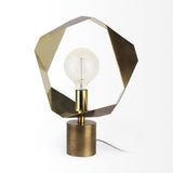 Mercana Shamir 15L x 15W Gold Geometric Metal Table Lamp
