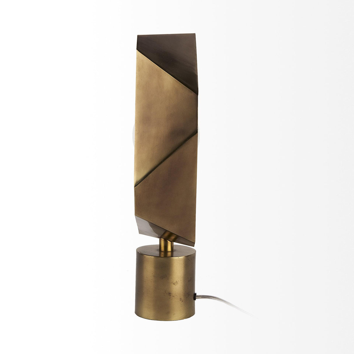 Mercana Shamir 15L x 15W Gold Geometric Metal Table Lamp