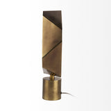 Mercana Shamir 15L x 15W Gold Geometric Metal Table Lamp