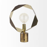 Mercana Shamir 15L x 15W Gold Geometric Metal Table Lamp