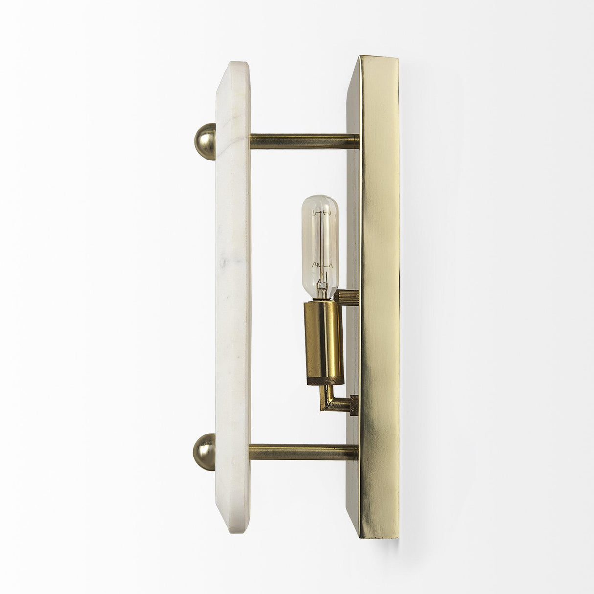 Mercana Stein 5L x 6W Gold W/ White Marble Shade Wall Sconce