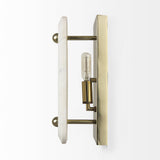 Mercana Stein 5L x 6W Gold W/ White Marble Shade Wall Sconce