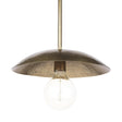Mercana Garnet 13L x 13W Gold Hammered Metal Pendant Light