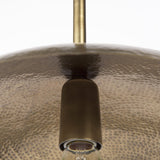 Mercana Garnet 13L x 13W Gold Hammered Metal Pendant Light