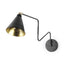 Mercana Cobalt 6L x 32W Black Metal Cone Shaped Swivel Wall Sconce