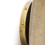 Mercana Clarence 7.0L x 5.3W x 17.0H Metal Hammered Gold Round Wall Sconce