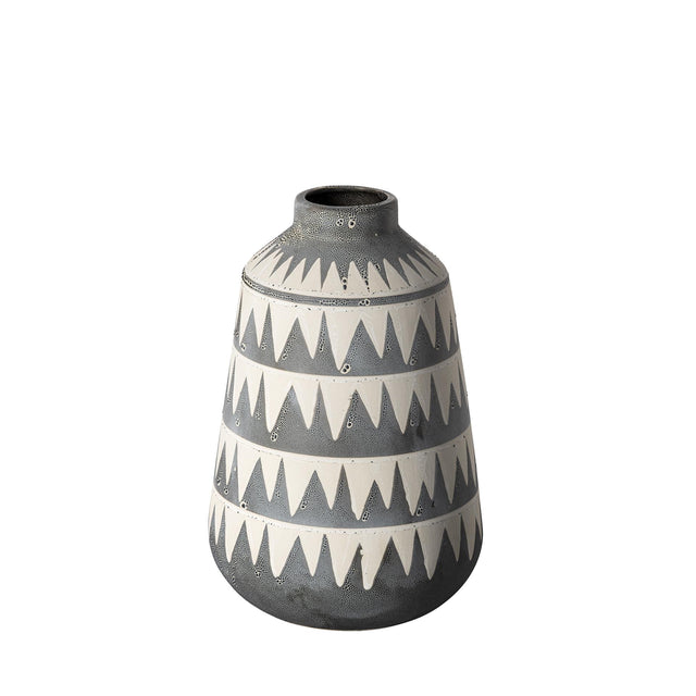 Mercana Delaney Large Gray Patterned Ceramic Vase