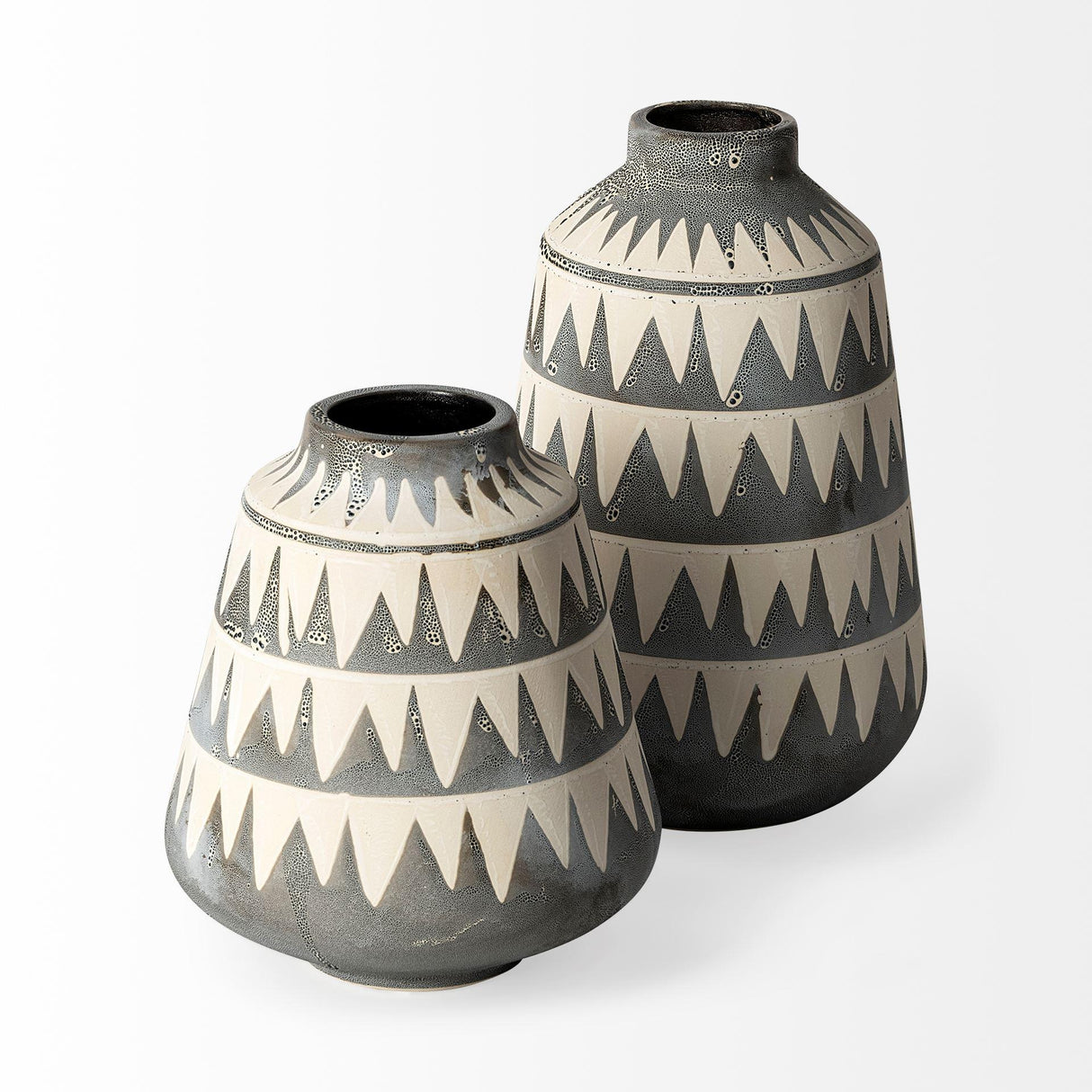 Mercana Delaney Large Gray Patterned Ceramic Vase