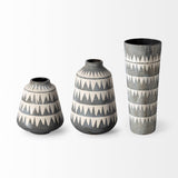 Mercana Delaney Large Gray Patterned Ceramic Vase