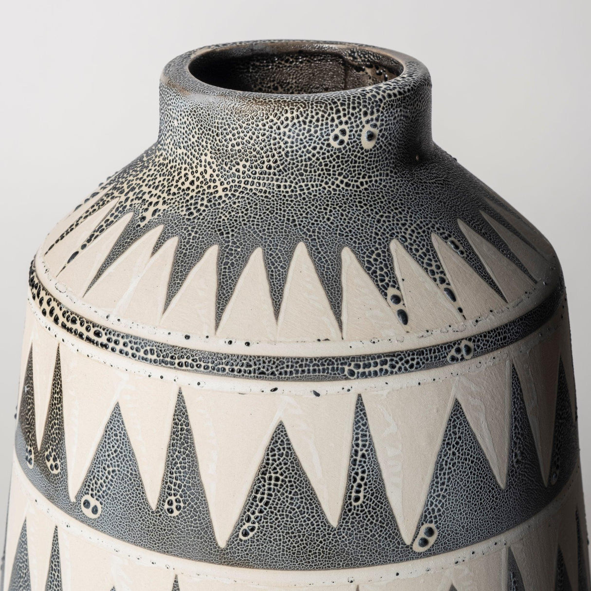 Mercana Delaney Large Gray Patterned Ceramic Vase