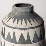Mercana Delaney Large Gray Patterned Ceramic Vase