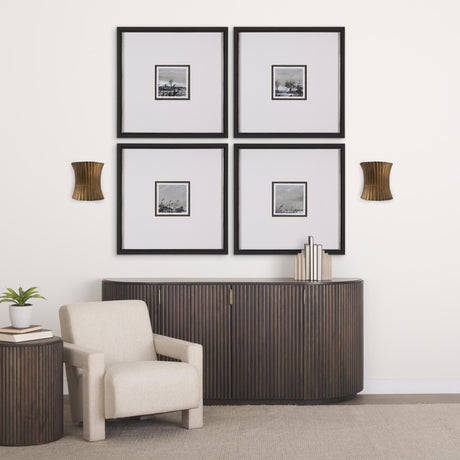 Mercana Letitia 10.5L x 5.5W x 11.0H Gold Hammered Metal Fan Wall Sconce