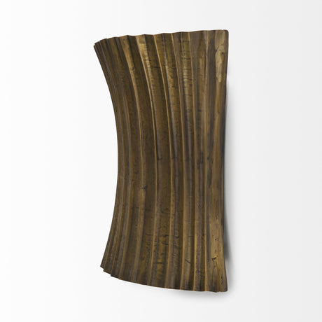 Mercana Letitia 10.5L x 5.5W x 11.0H Gold Hammered Metal Fan Wall Sconce