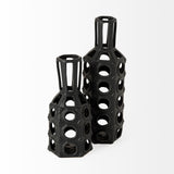 Mercana Brunel Small Black Drum-Shaped Ceramic Vase