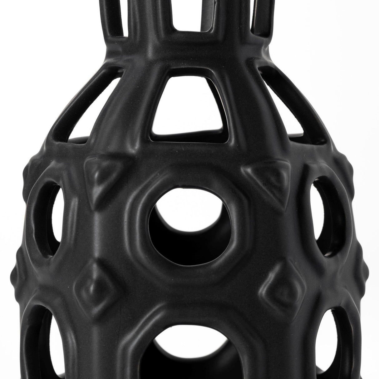 Mercana Brunel Small Black Drum-Shaped Ceramic Vase