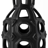 Mercana Brunel Small Black Drum-Shaped Ceramic Vase