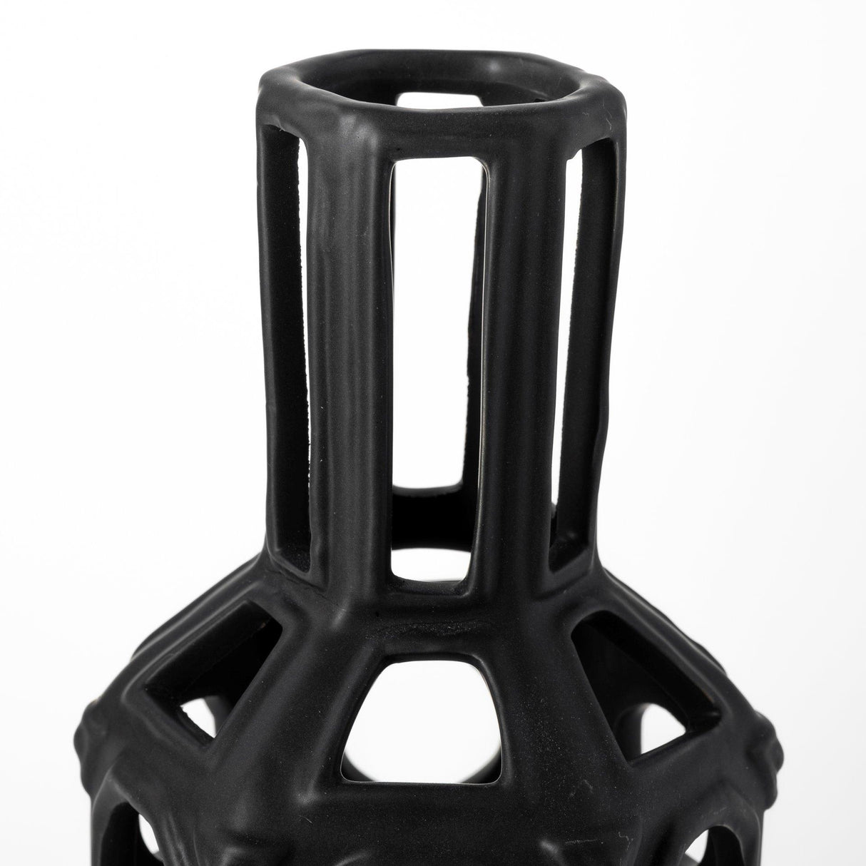 Mercana Brunel Large Black Drum-Shaped Ceramic Vase