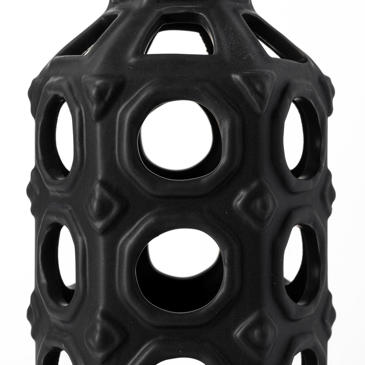 Mercana Brunel Large Black Drum-Shaped Ceramic Vase