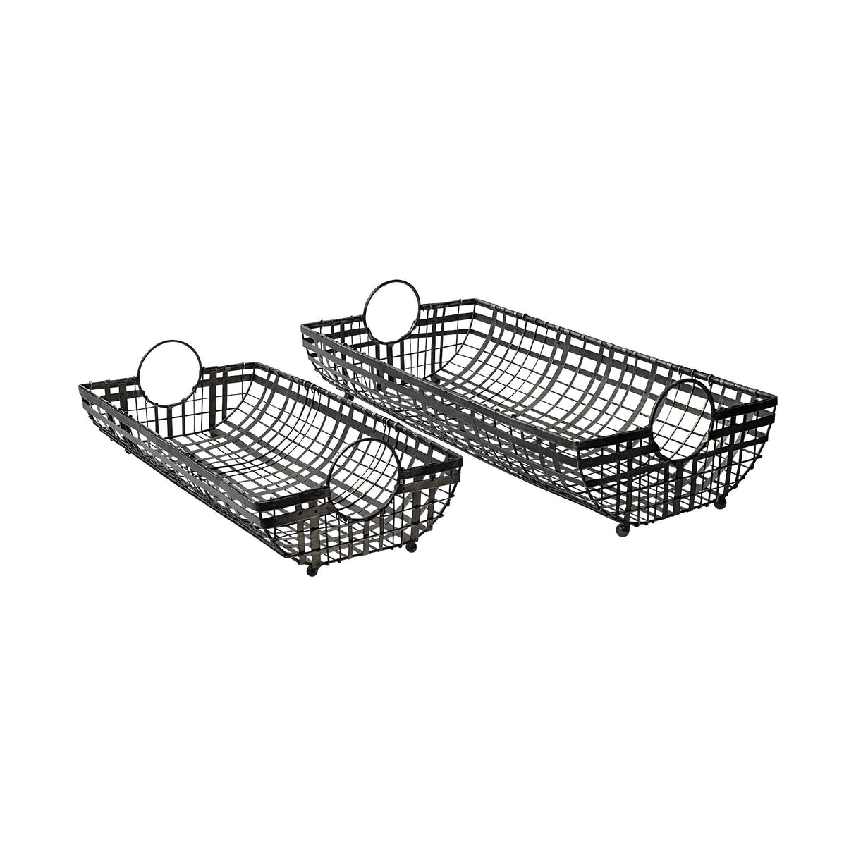 Mercana Kenneth (Set of 2) 24L x 12W Gray Metal Baskets