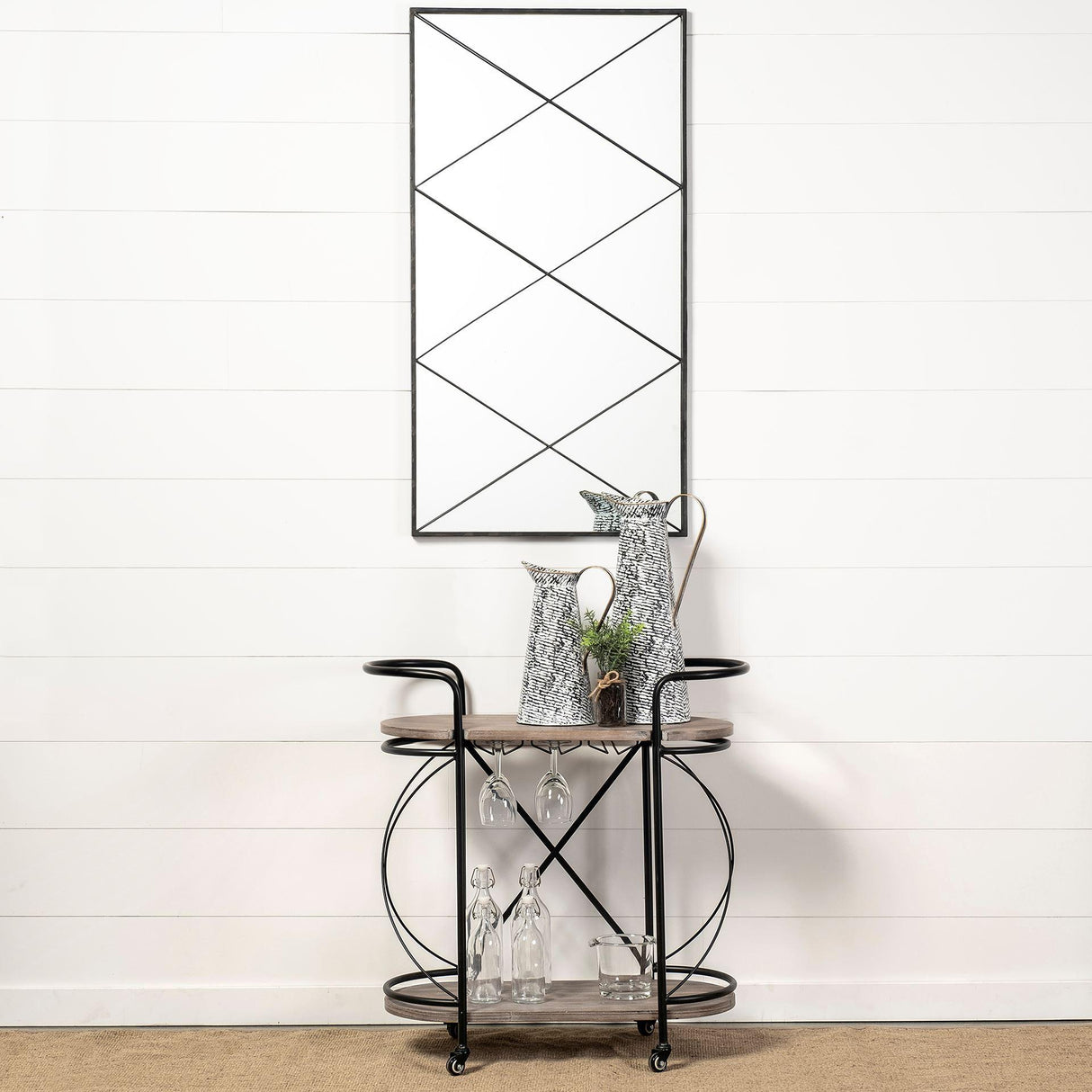 Mercana Colette Large Black/White Patterned Vase