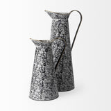 Mercana Colette Large Black/White Patterned Vase