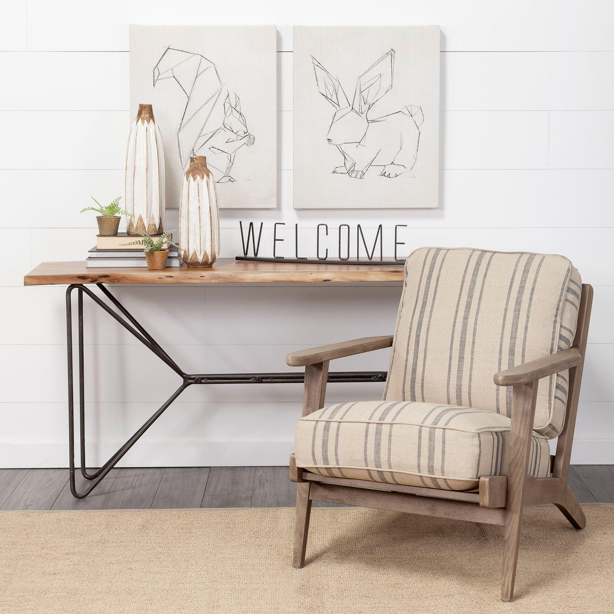 Mercana Welcome 24L x 1W Black Metal Sign