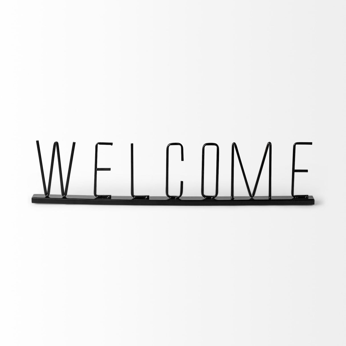 Mercana Welcome 24L x 1W Black Metal Sign