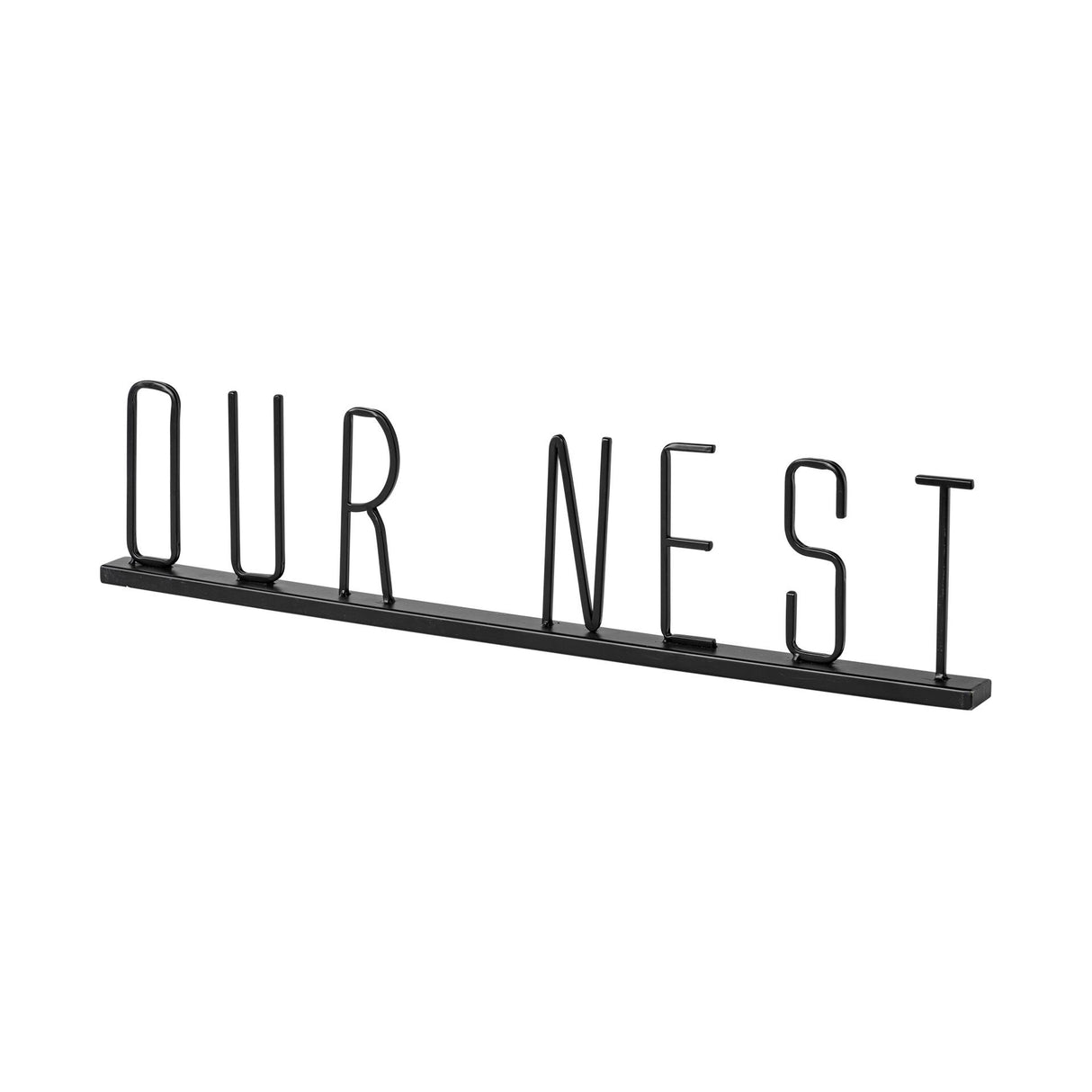 Mercana Our Nest 24L x 1W Black Metal Sign