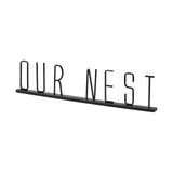 Mercana Our Nest 24L x 1W Black Metal Sign