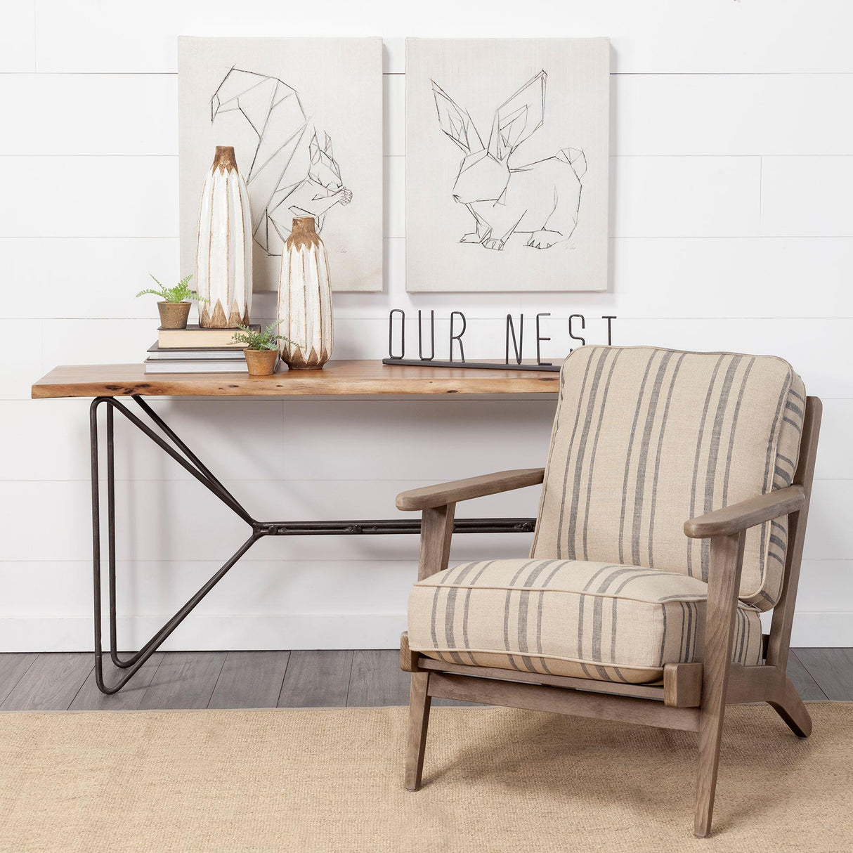 Mercana Our Nest 24L x 1W Black Metal Sign