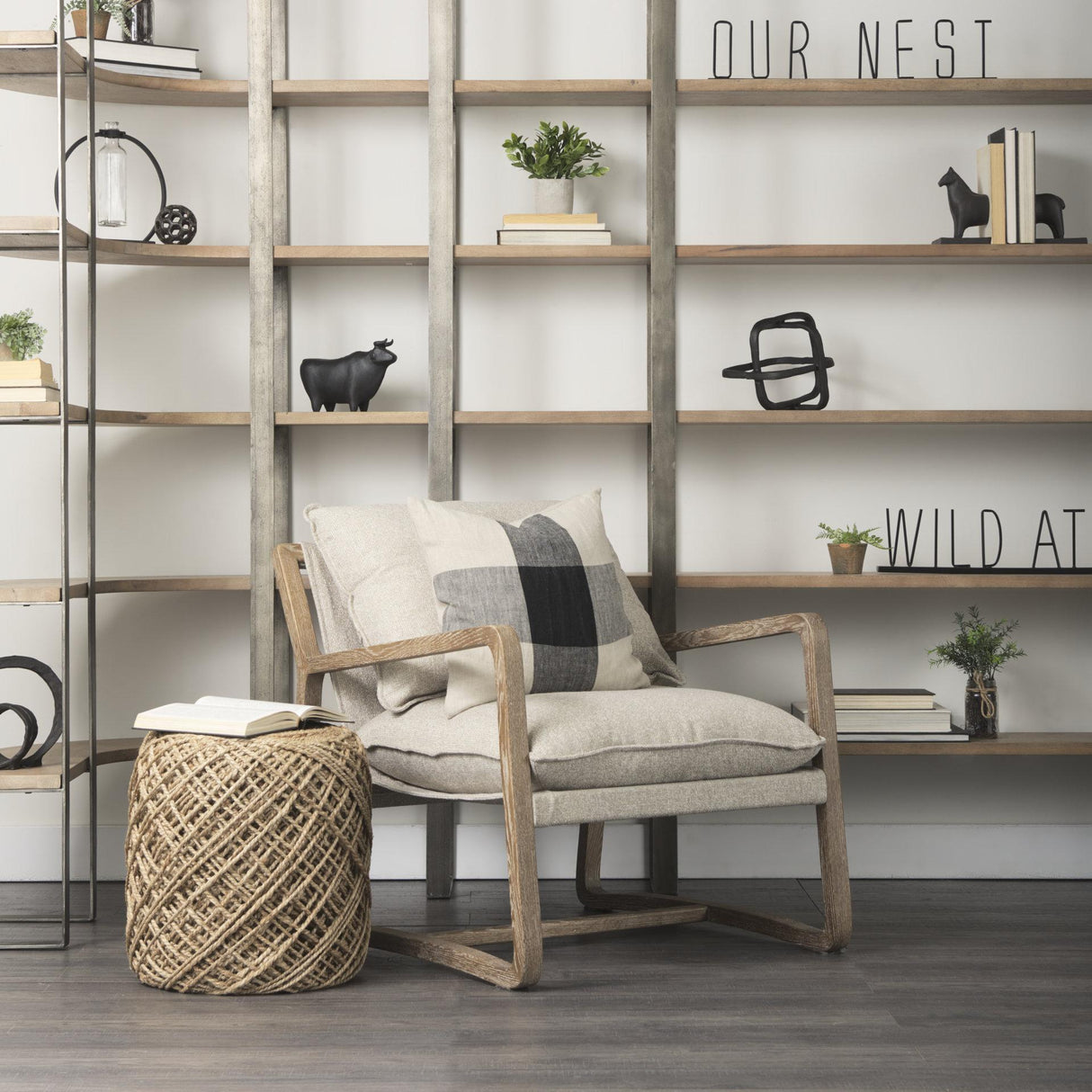 Mercana Our Nest 24L x 1W Black Metal Sign
