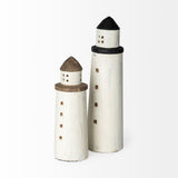 Mercana Abner (Small) 3L x 3W White Wooden Coastal Lighthouse