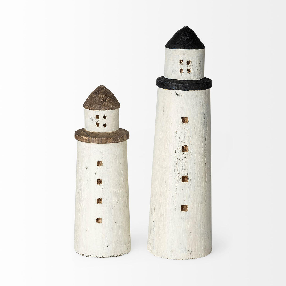 Mercana Abner (Small) 3L x 3W White Wooden Coastal Lighthouse