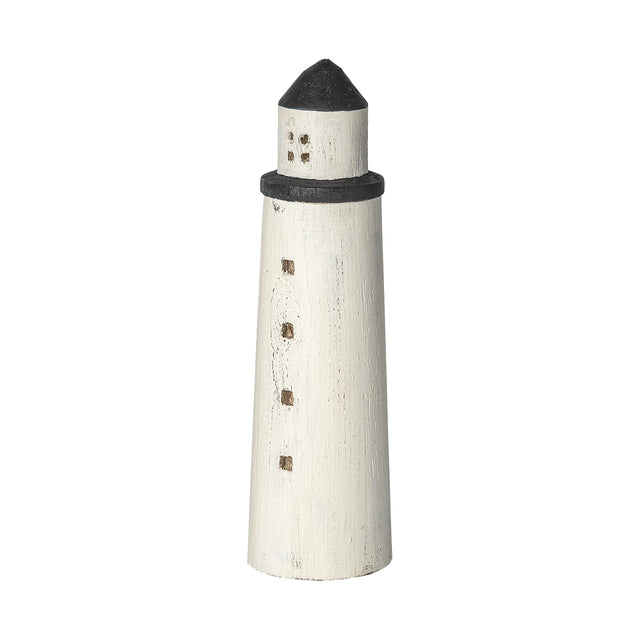 Mercana Abner (Large) 4L x 4W White Wooden Coastal Lighthouse